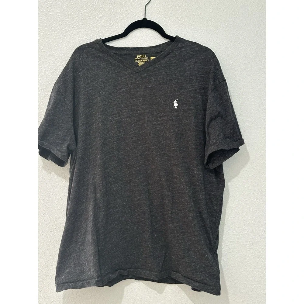 Polo Ralph Lauren V Neck T Shirt Mens XLT Black/Gray Big & Tall Classic Fit